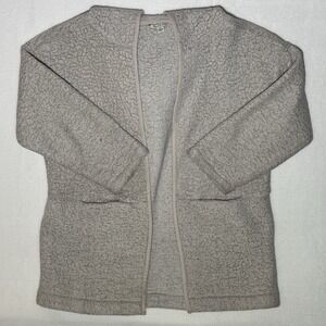 AEO American Eagle Women's Medium Sherpa Teddy Plush Open Front Jacket Cardigan‎